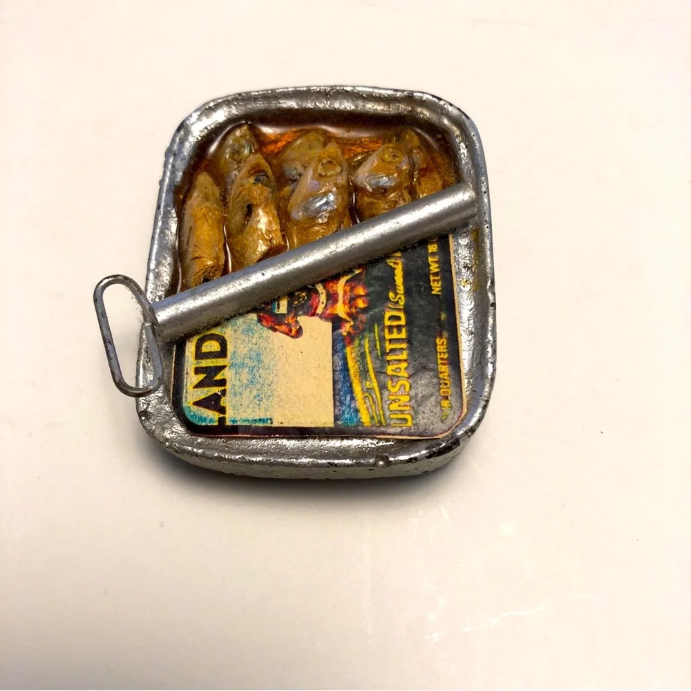 Woo & Locke Tin Can of Sardines Land O' Lakes 3D Food Drink Fridge Magnet VTG